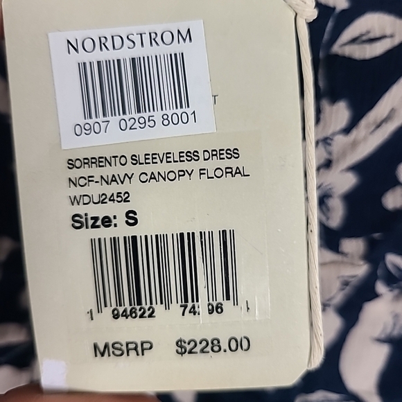 NWT FAHERTY Sorrento Sleeveless Floral Maxi Dress Blue Beige Boho Sz S NEW $228 - Picture 4 of 9